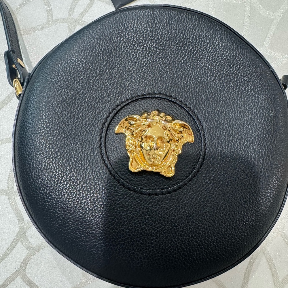 Versace Black Crossbody Bag with Gold Medusa Emblem - Picture 3 of 6